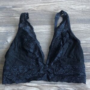 Soma Lace Plunge Bralette Bra Medium Black Wireless